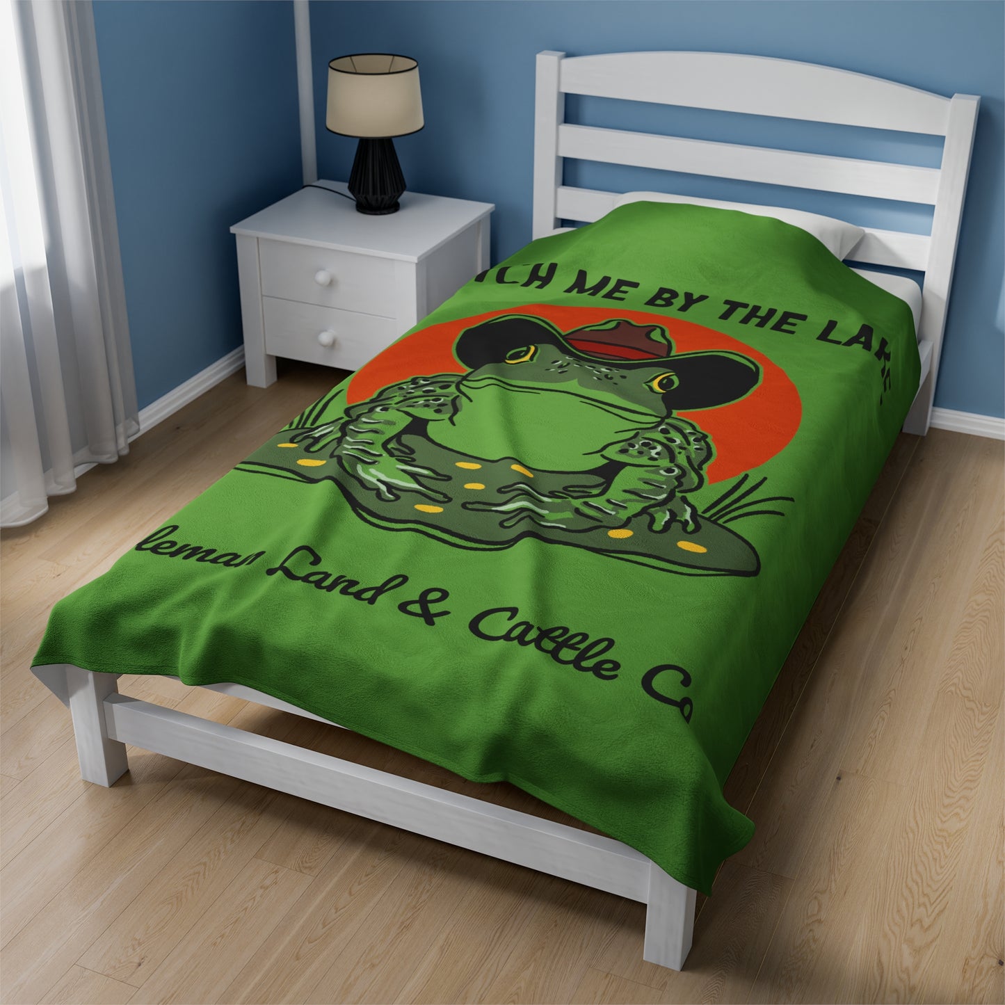 "Catch me by the Lake" Velveteen Plush Blanket