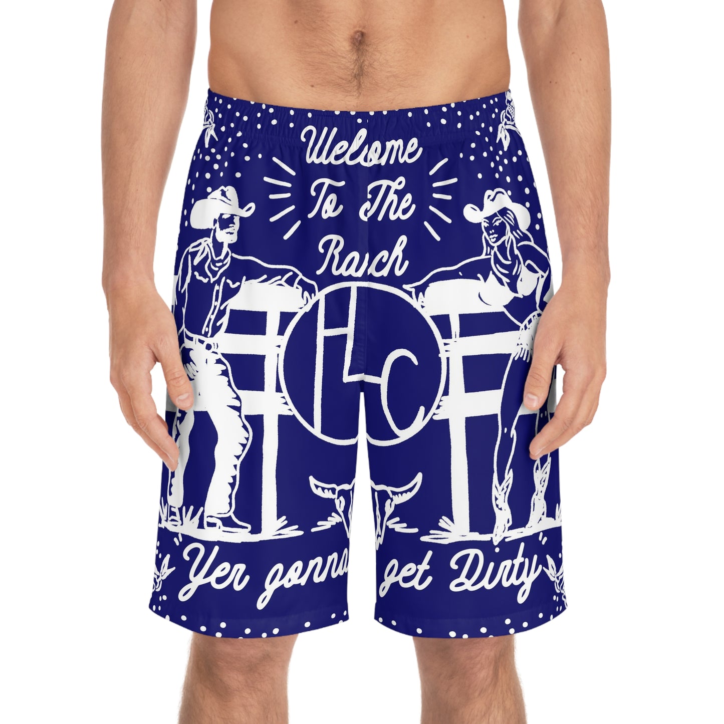 Men's "Blue Bandana" Board Shorts