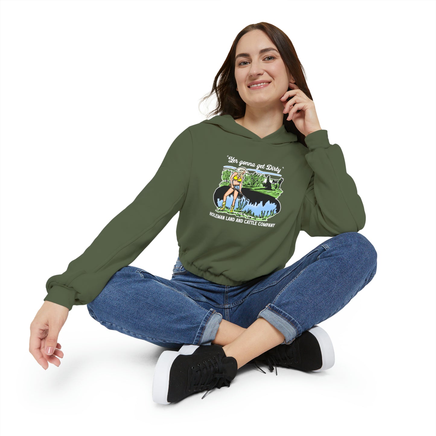 "Yer Gonna Dirty" Women's Cinched Bottom Hoodie