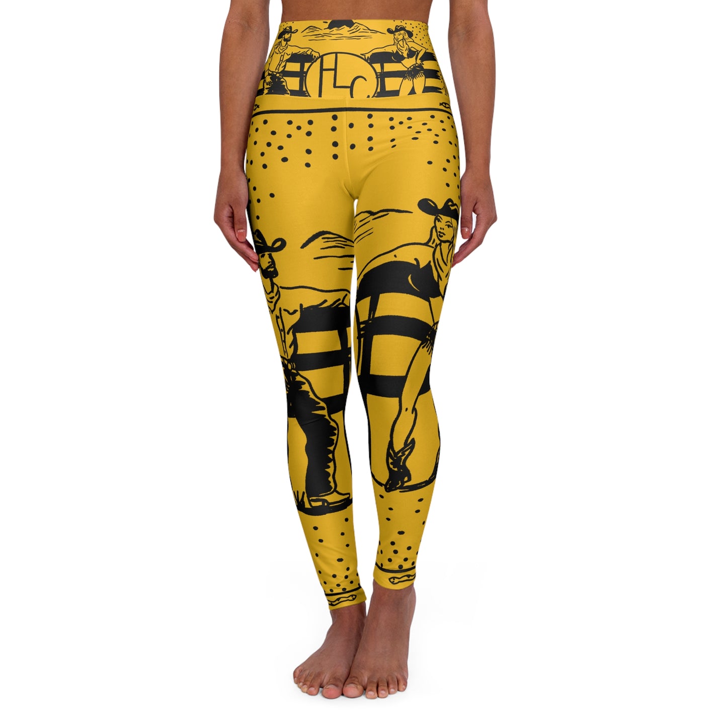 "Yellow Bandana" High Waisted Yoga Leggings