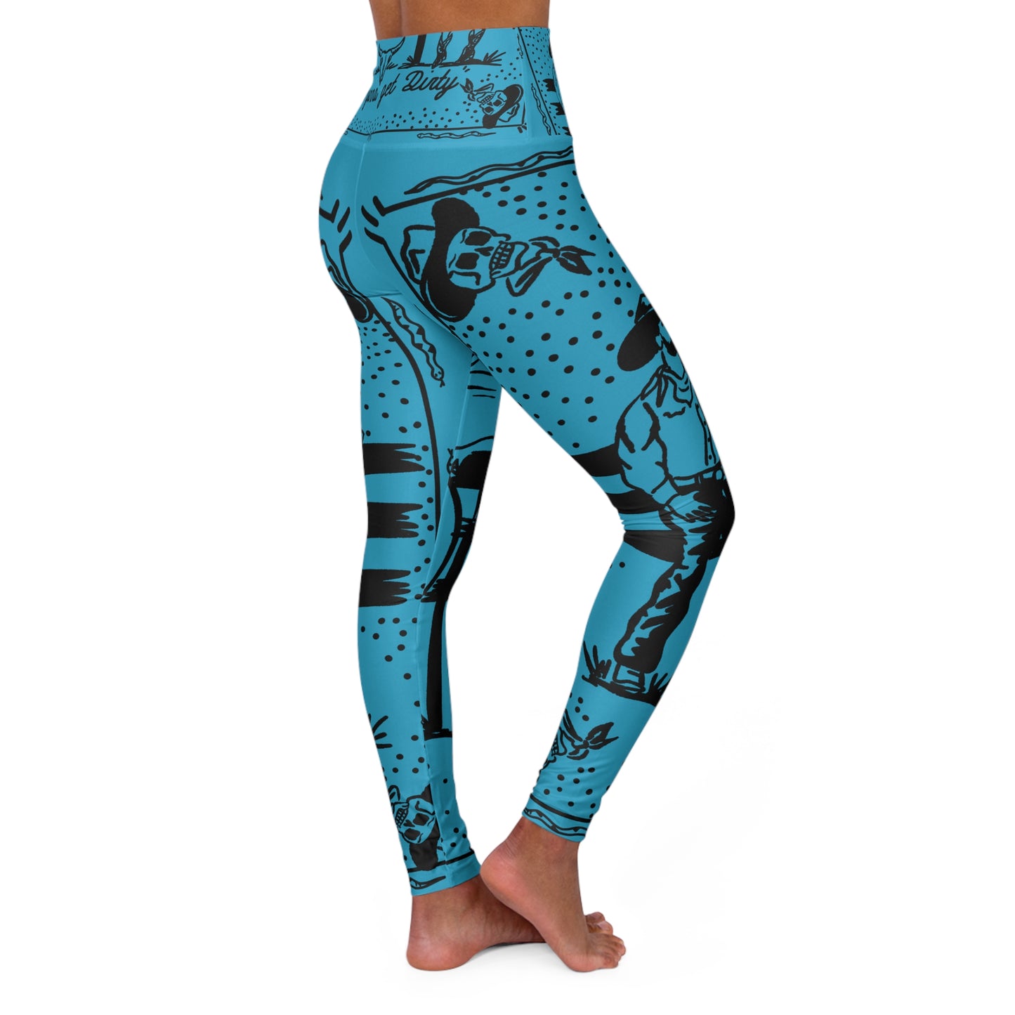 "Baby Blue Bandana" High Waisted Yoga Leggings