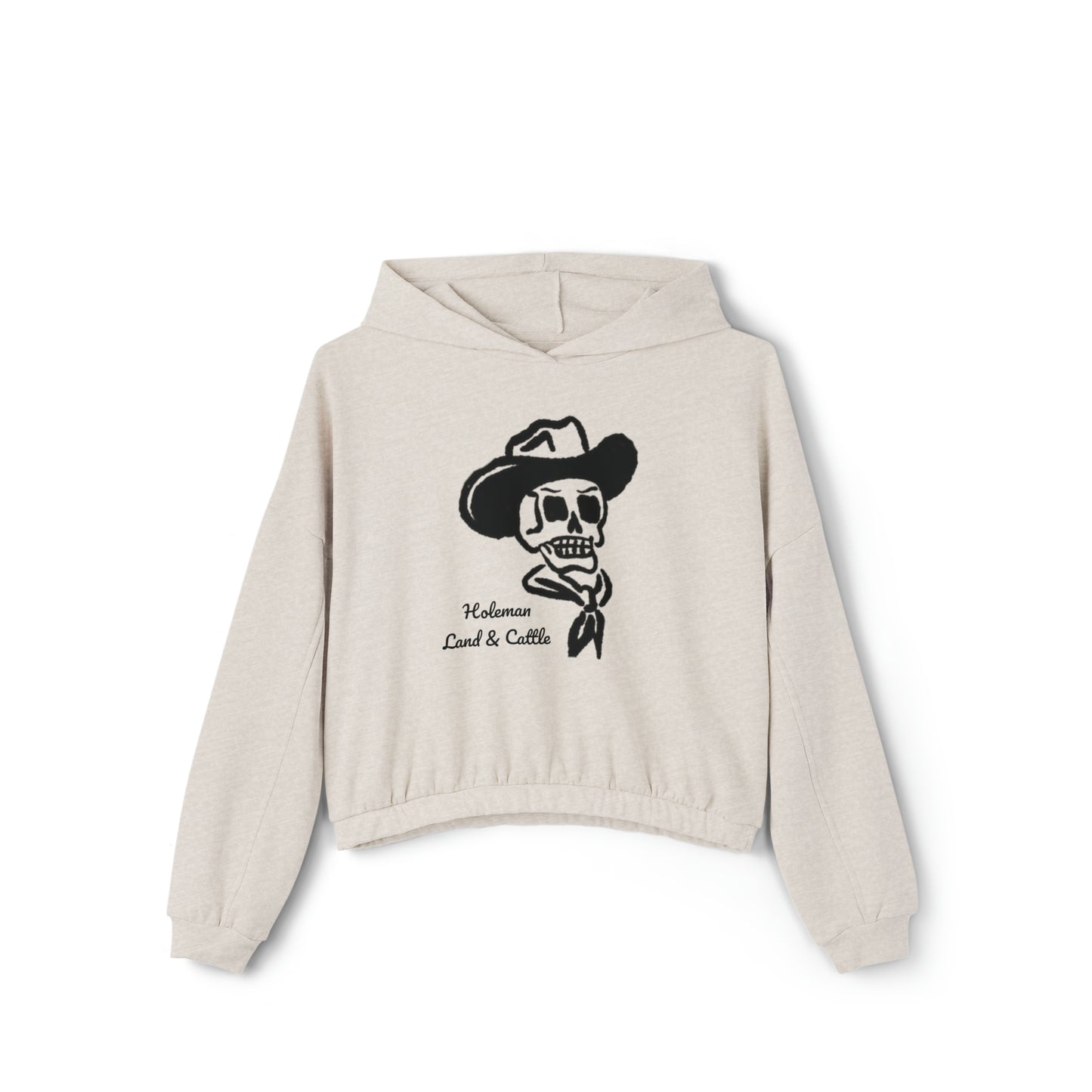 "Cowboy Skull" Women's Cinched Bottom Hoodie