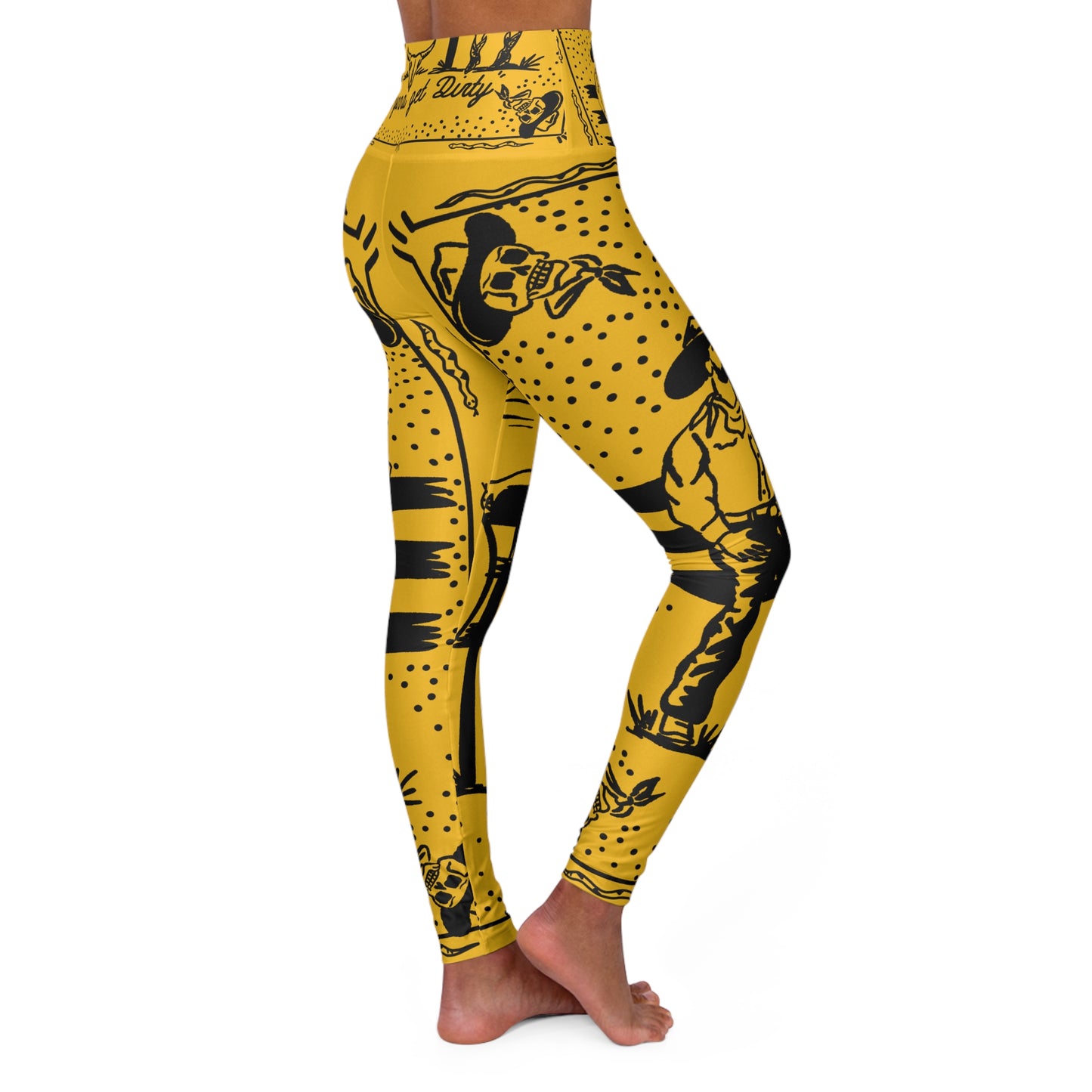 "Yellow Bandana" High Waisted Yoga Leggings