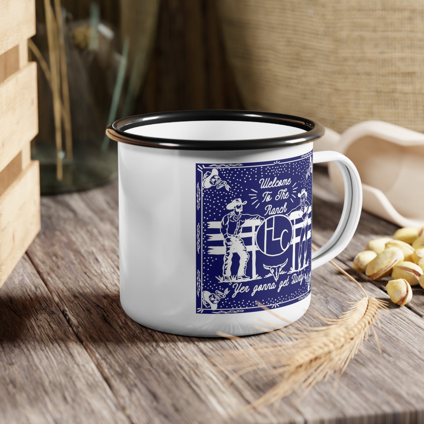 Metal "Blue Bandana" Camping Mug