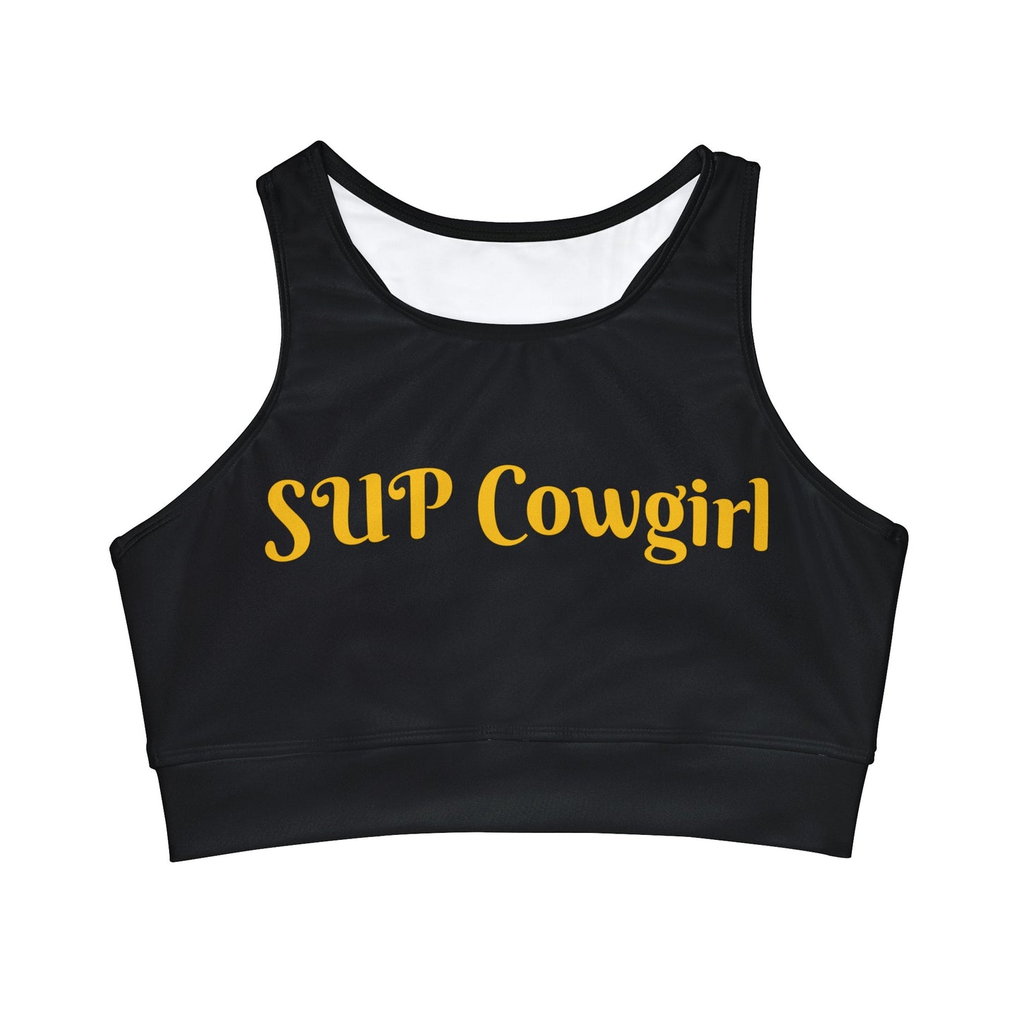 "SUP Cowgirl" High Neck Crop Bikini Top