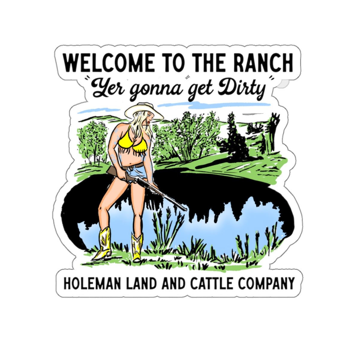 Die-Cut "Welcome to the Ranch" Stickers