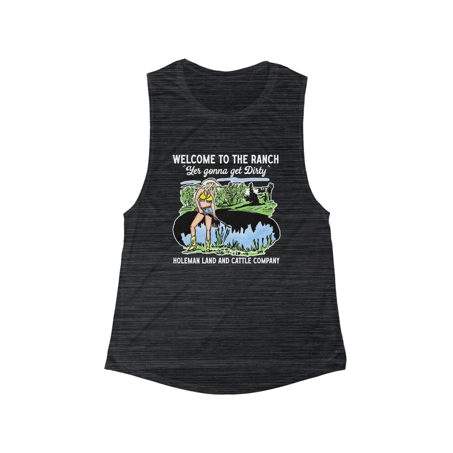 "Welcome to the Ranch" Women's Flowy Muscle Tank