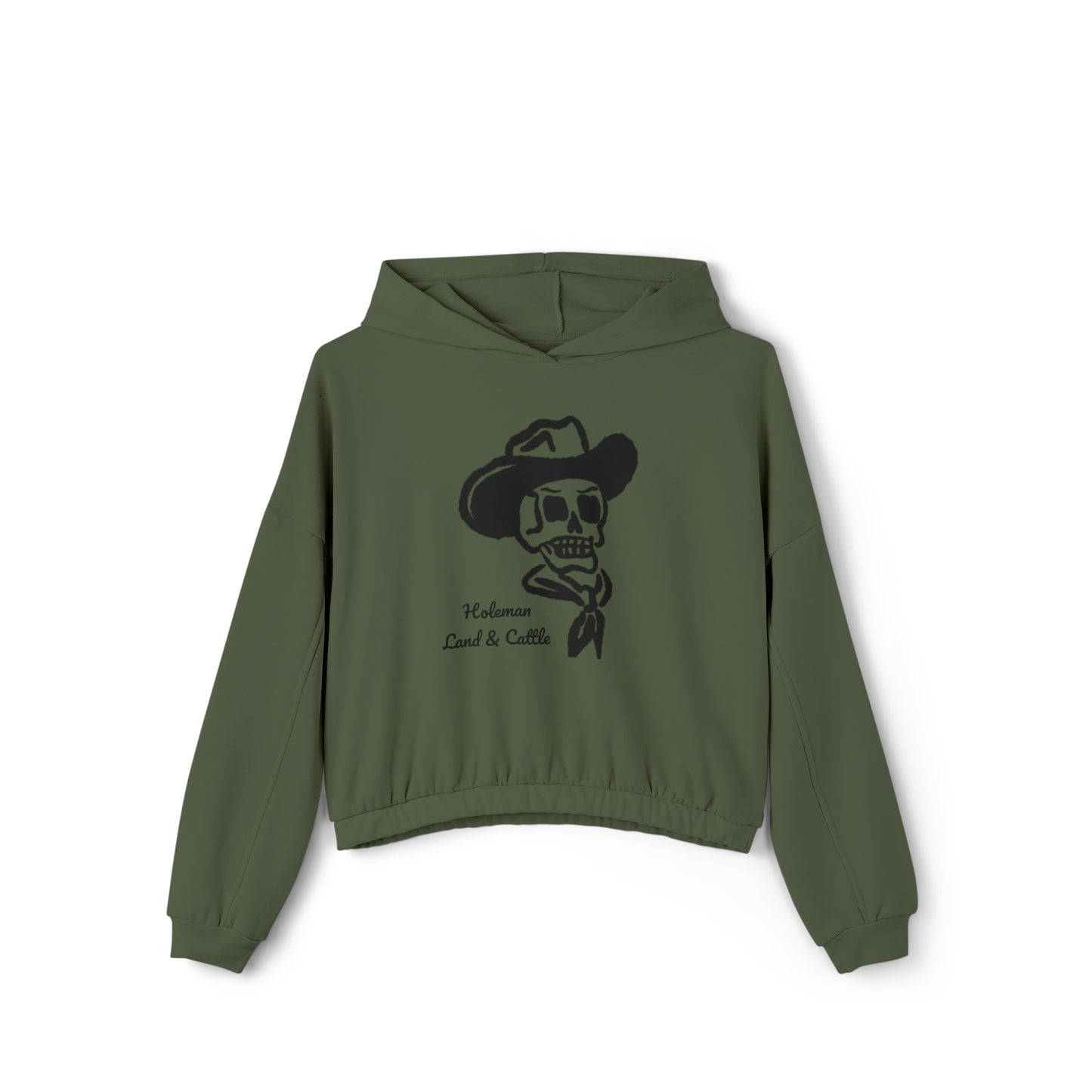 "Cowboy Skull" Women's Cinched Bottom Hoodie