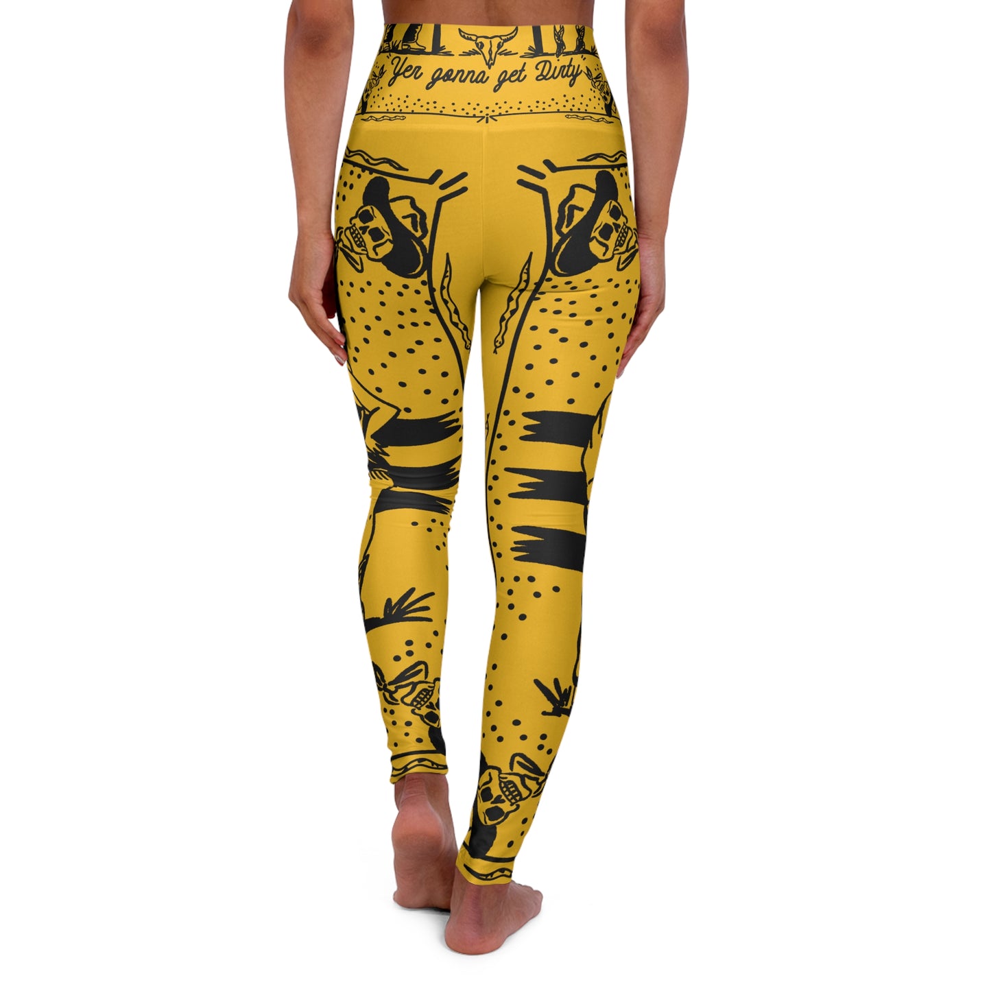 "Yellow Bandana" High Waisted Yoga Leggings