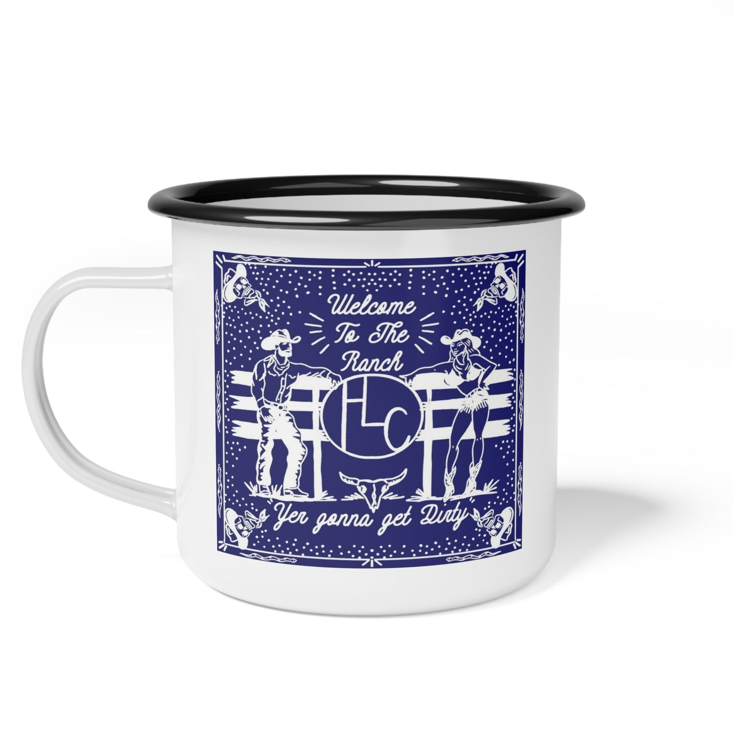 Metal "Blue Bandana" Camping Mug